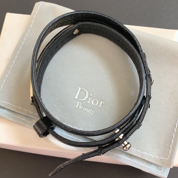 Dior beauty black leather wrap around bracelet - Picture 3 of 8